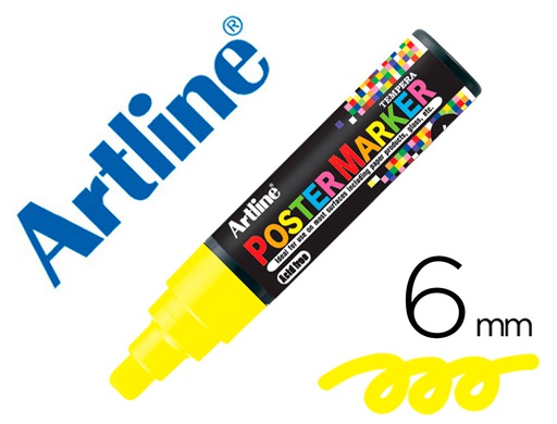 [EPP-6-AMA FLUO] ROTULADOR ARTLINE POSTER MARKER EPP-6-AMA FLUO PUNTA REDONDA 6 MM COLOR AMARILLO FLUOR