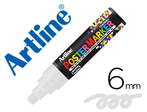 [64618] ROTULADOR ARTLINE POSTER MARKER EPP-6-BLA PUNTA REDONDA 6 MM COLOR BLANCO