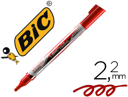 [902089] ROTULADOR BIC VELLEDA LIQUID POCKET PUNTA REDONDA 2,2 MM ROJO