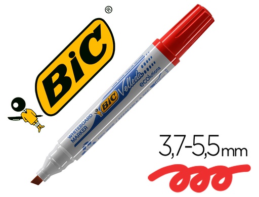 [525830] ROTULADOR BIC VELLEDA PARA PIZARRA ROJO PUNTA BISELADA 5,9 MM