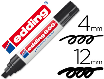 [800-01] ROTULADOR EDDING MARCADOR PERMANENTE 800 NEGRO PUNTA BISELADA 12 MM