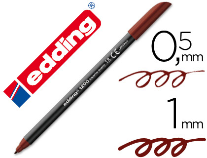 [1200-18] ROTULADOR EDDING PUNTA FIBRA 1200 MARRON OSCURO N. 18 PUNTA REDONDA 0.5 MM