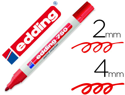[750-2] ROTULADOR EDDING PUNTA FIBRA 750 ROJO PUNTA REDONDA 2-4 MM
