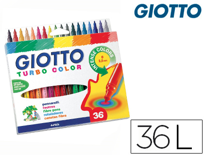 [F418000] ROTULADOR GIOTTO TURBO COLOR CAJA DE 36 UNIDADES COLORES SURTIDOS