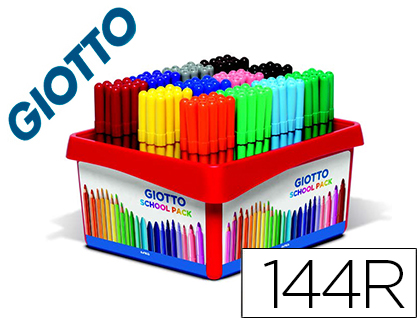 [F523800] ROTULADOR GIOTTO TURBO COLOR SCHOOL PACK DE 144 UNIDADES 12 COLORES X 12 UNIDADES