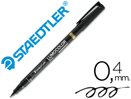 [3139] ROTULADOR STAEDTLER LUMOCOLOR RETROPROYECCION PUNTA DE FIBRA PERMANENTE 313-9 NEGRO PUNTA SUPER FINA REDONDA 0.4 MM
