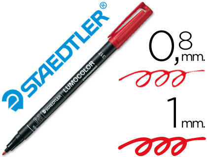 [3172] ROTULADOR STAEDTLER LUMOCOLOR RETROPROYECCION PUNTA DE FIBRAPERMANENTE 317-2 ROJO PUNTA MEDIA REDONDA 0.8-1 MM