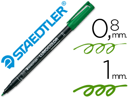 [3175] ROTULADOR STAEDTLER LUMOCOLOR RETROPROYECCION PUNTA DE FIBRAPERMANENTE 317-5 VERDE PUNTA MEDIA REDONDA 0.8-1 MM