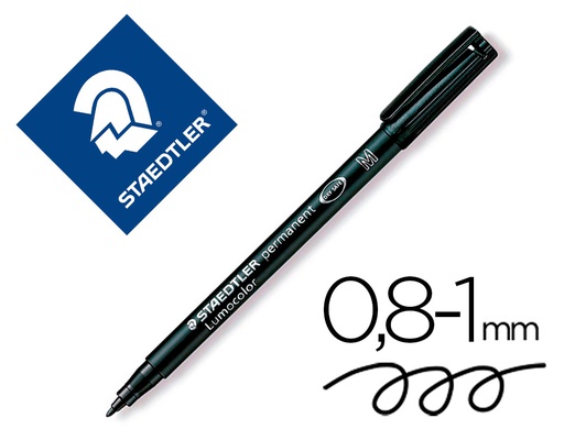 [3179] ROTULADOR STAEDTLER LUMOCOLOR RETROPROYECCION PUNTA DE FIBRAPERMANENTE 317-9 NEGRO PUNTA MEDIA REDONDA 0.8-1 MM