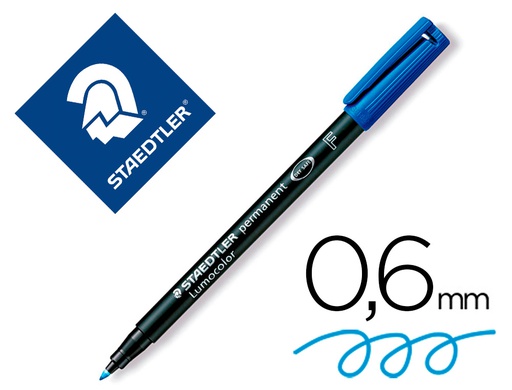 [3183] ROTULADOR STAEDTLER LUMOCOLOR RETROPROYECCION PUNTA DE FIBRAPERMANENTE 318-3 AZUL PUNTA FINA REDONDA 0.6 MM