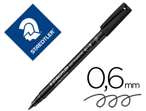 [3189] ROTULADOR STAEDTLER LUMOCOLOR RETROPROYECCION PUNTA DE FIBRAPERMANENTE 318-9 NEGRO PUNTA FINA REDONDA 0.6 MM
