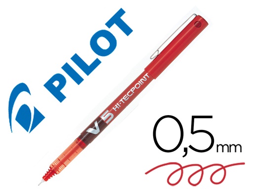 [NV5R] ROTULADOR PILOT PUNTA AGUJA V-5 ROJO 0.5 MM