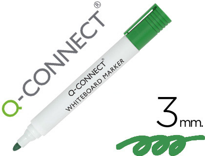 [KF26009] ROTULADOR Q-CONNECT PIZARRA BLANCA COLOR VERDE PUNTA REDONDA 3 MM
