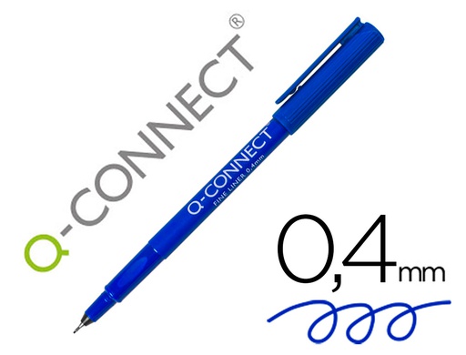 [KF25008] ROTULADOR Q-CONNECT PUNTA DE FIBRA FINE LINER AZUL 0,4 MM