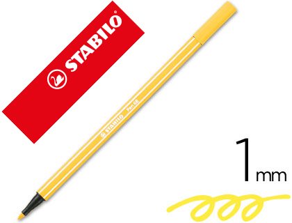 [68/44] ROTULADOR STABILO ACUARELABLE PEN 68 AMARILLO LIMON PUNTA GRUESA 1MM