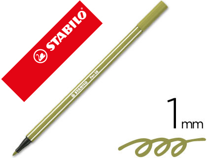 [68/63] ROTULADOR STABILO ACUARELABLE PEN 68 VERDE TIERRA PUNTA GRUESA 1MM
