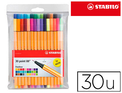 [8830-1] ROTULADOR STABILO POINT 88 COLORES NEON ESTUCHE 25+5 UNIDADES
