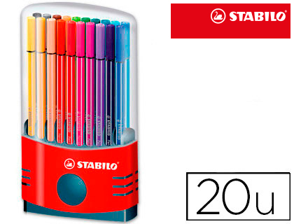 [6820/04] ROTULADOR STABILO PUNTA DE FIBRA PEN 68 COLOR PARADE ESTUCHE DE 20 UNIDADES COLORES SURTIDOS