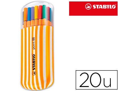 [8820-02] ROTULADOR STABILO PUNTA DE FIBRA POINT 88 ZEBRUI ESTUCHE DE 20 UNIDADES COLORES SURTIDOS