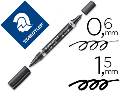 [3489] ROTULADOR STAEDTLER LUMOCOLOR PERMANENTE DUO 348 NEGRO PUNTA F 0,6 MM PUNTA M 1,5 MM
