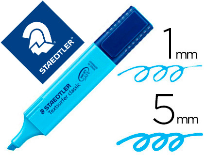 [364-3] ROTULADOR STAEDTLER TEXTSURFER CLASSIC 364 FLUORESCENTE AZUL