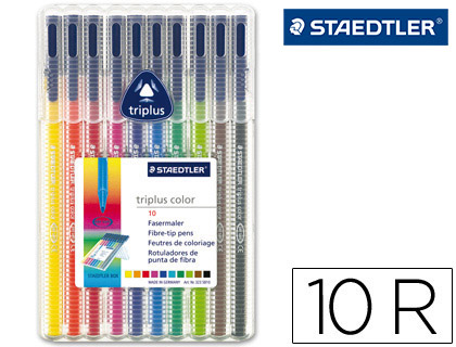[323SB10] ROTULADOR STAEDTLER TRIPLUS COLOR 323 ESTUCHE DE 10 UNIDADES COLORES SURTIDOS