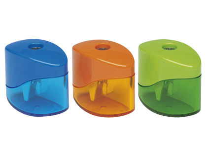 [03430050] SACAPUNTAS M+R METALICO PEQUEÑO 1 USO CON DEPOSITO COLORES SURTIDOS