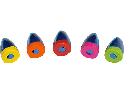 [9670050] SACAPUNTAS M+R PLASTICO JUMBO UN USO CON DEPOSITO Y TAPA DE SEGURDAD COLORES SURTIDOS