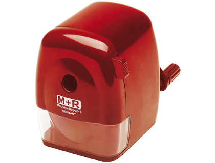 [09810000] SACAPUNTAS SOBREMESA M+R MANUAL COLOR ROJO