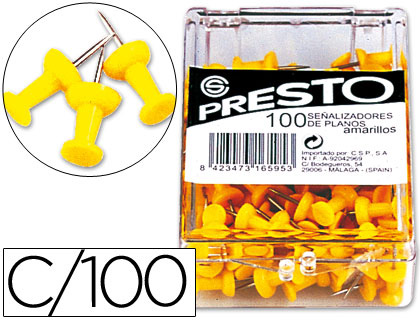 [KF15268] SEÑALIZADOR DE PLANOS Q-CONNECT AMARILLO CAJA DE 100 UNIDADES