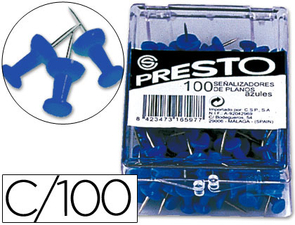 [KF15269] SEÑALIZADOR DE PLANOS Q-CONNECT AZUL CAJA DE 100 UNIDADES