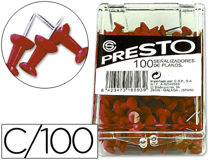 [KF15270] SEÑALIZADOR DE PLANOS Q-CONNECT ROJO CAJA DE 100 UNIDADES