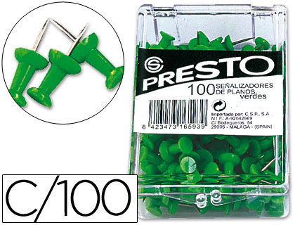 [KF15271] SEÑALIZADOR DE PLANOS Q-CONNECT VERDE CAJA DE 100 UNIDADES