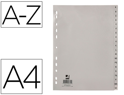 [KF00325] SEPARADOR ALFABETICO Q-CONNECT PLASTICO A-Z DIN A4 MULTITALADRO