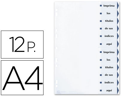 [01732061] SEPARADOR DE CARTULINA AVERY IMPRIMIBLE 12 SEPARADORES DIN A4