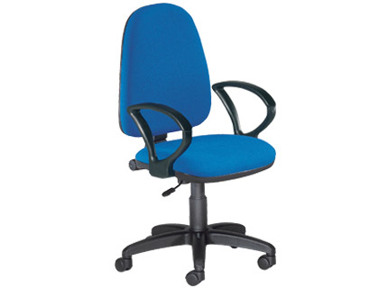 [930/3+956] SILLA ROCADA CON BRAZOS COLOR AZUL DIAMETRO BASE 610 MM RESPALDO DE 490 MM X 420 MM