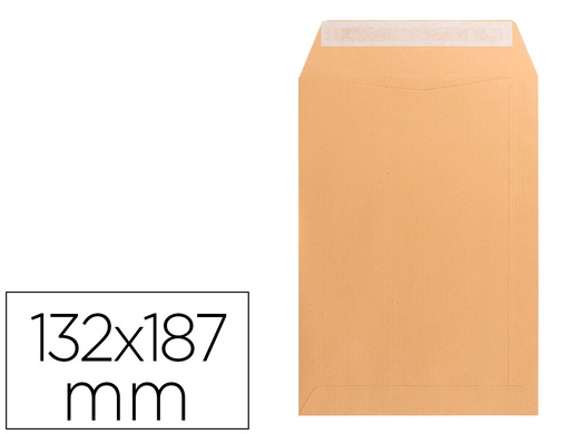 [BO49] SOBRE LIDERPAPEL BOLSA N.4 KRAFT SALARIOS 132X187 MM TIRA DE SILICONA CAJA DE 500 UNIDADES