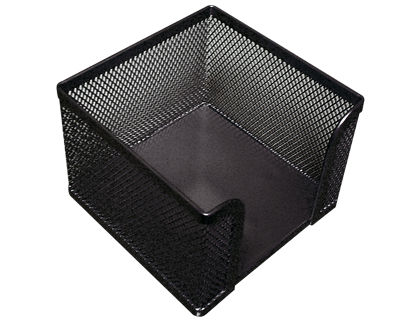 [KF00878] SOPORTE TACO DE PAPEL Q-CONNECT METALICO REJILLA NEGRO 95X95X80 MM