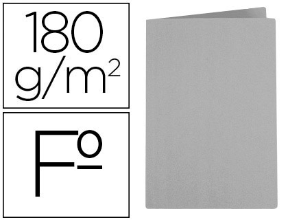 [SC25] SUBCARPETA LIDERPAPEL FOLIO GRIS 180G/M2