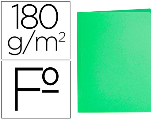 [SC10] SUBCARPETA LIDERPAPEL FOLIO VERDE INTENSO 180G/M2