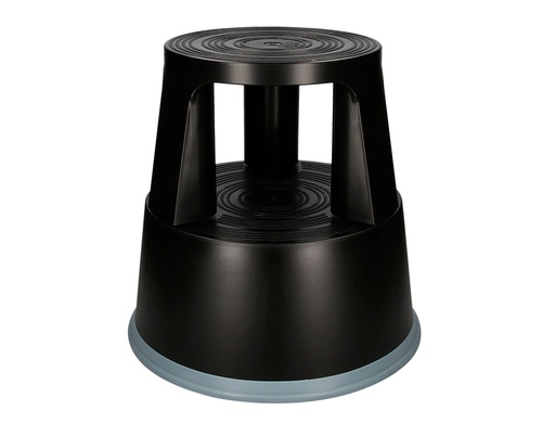 [KF00633] TABURETE Q-CONNECT RUEDAS RETRACTILES TRES RUEDAS DOS NIVELES COLOR NEGRO