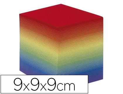 [236003Q] TACO PAPEL QUO VADIS ENCOLADO COLORES ARCO IRIS 680 HOJAS 100% RECICLADO 90X90X90 MM 90 GR