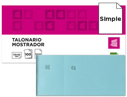 [TL08] TALONARIO LIDERPAPEL MOSTRADOR 50X110 MM TL08 CELESTE CON MATRIZ