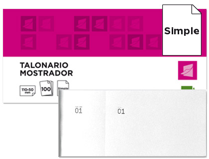 [TL09] TALONARIO LIDERPAPEL MOSTRADOR 50X110 MM TL09 BLANCO CON MATRIZ