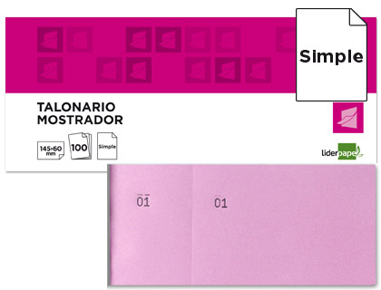 [TL05] TALONARIO LIDERPAPEL MOSTRADOR 60X145 MM TL05 ROSA CON MATRIZ