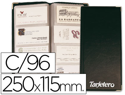 [NH-03] TARJETERO PARA TARJETAS VISITA COLOR NEGRO PARA 96 UNIDADES TAMAÑO 250 X 115 MM