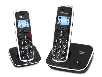 [7609-N] TELEFONO INALAMBRICO SPC DUO TELECOM 7609-N COLOR NEGRO IDENTIFICADOR DE LLAMADAS AGENDA PANTALLA