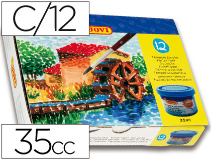[512] TEMPERA JOVI 35 ML CAJA DE 12 COLORES SURTIDOS