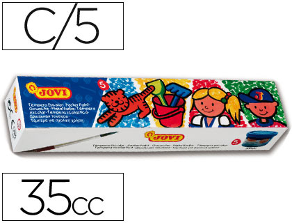 [505] TEMPERA JOVI 35 ML CAJA DE 5 COLORES SURTIDOS