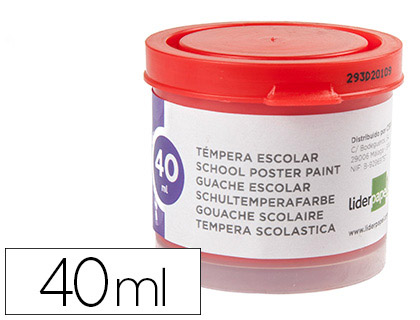 [TP66] TEMPERA LIDERPAPEL ESCOLAR 40 ML ROJO